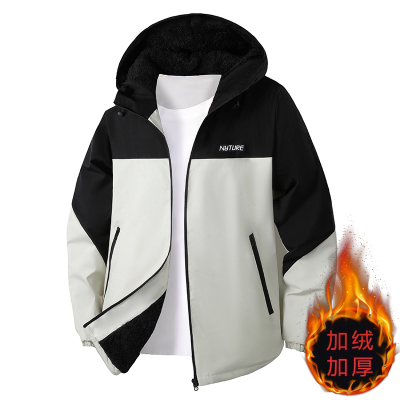 加绒加厚男士外套冬季冲锋衣夹克