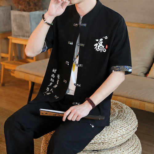 男装刺绣男士套装中国风中国风潮