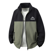 褂子 宽松男装 春秋男士 外套休闲运动立领夹克男防风防水冲锋衣薄款