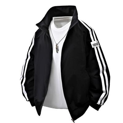 春秋立领宽松运动外套男百搭夹克