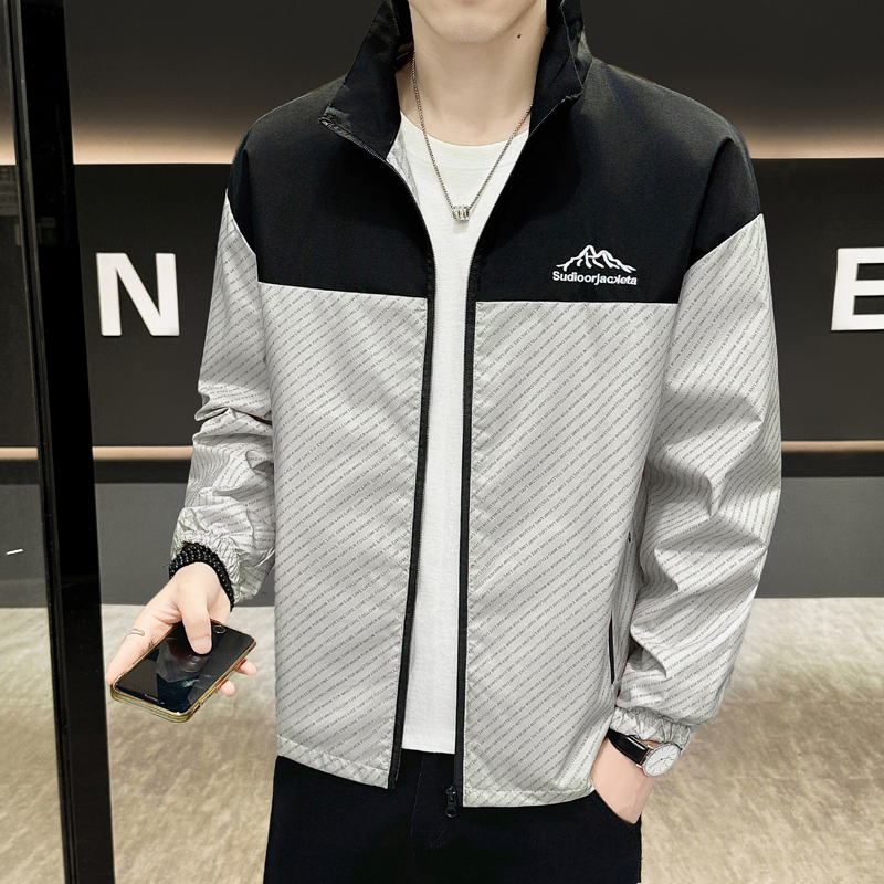 春秋男士外套潮流休闲立领夹克男