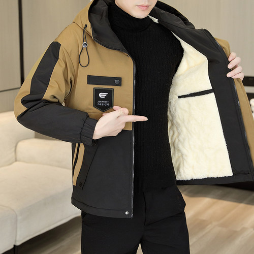 加绒加厚男士棉衣外套秋冬季男装