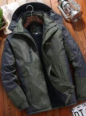 加绒加厚棉衣男冬季防水防风保暖