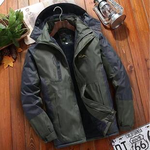 冬季 棉衣外套防风防水冲锋衣棉服防寒保暖工作服棉袄 加绒加厚男士