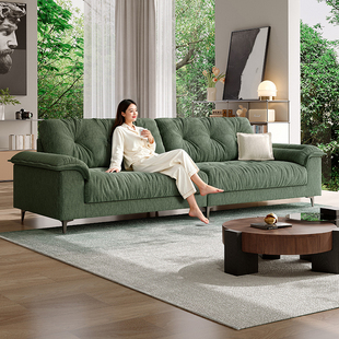 拉芙菲云朵雪尼尔布艺沙发客厅沙发奶油风直排高脚可拆洗棉麻沙发