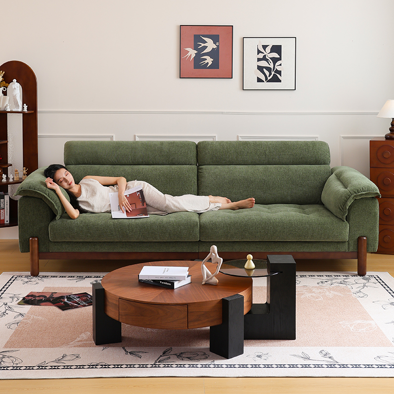 拉芙菲/LFF云舒原木风布艺沙发