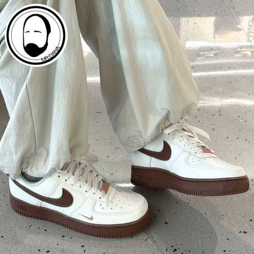 Nike/耐克Air Force 1 LowAF1女鞋米白棕低帮休闲板鞋IM3378-122