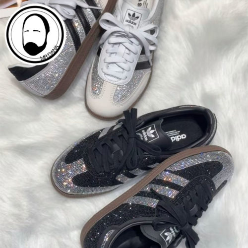 Adidas三叶草26新款SAMBA OG男女黑色亮钻休闲板鞋 IH9052 IH9055