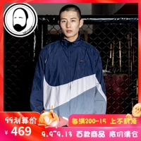 拿 Nike Big Swoosh móc đen trắng móc lớn áo khoác dệt logo AR3133 - Áo khoác thể thao / áo khoác áo khoác gió nữ adidas