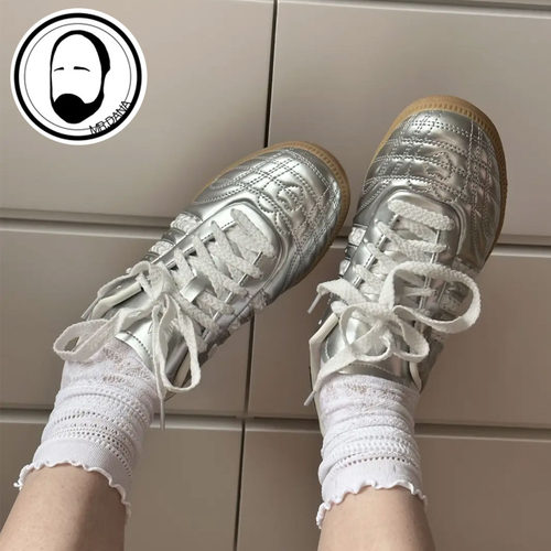Adidas阿迪达斯三叶草26年新款 女亮面运动鞋德训鞋HP7105 KJ7302