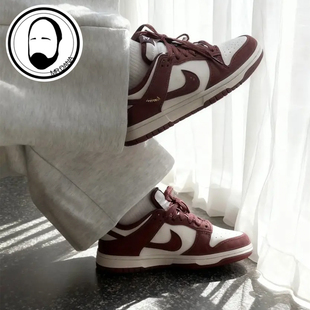 104 IB4417 Nike耐克女子运动鞋 DUNK低帮复古白酒红翻毛皮休闲板鞋