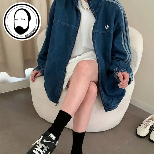 Adidas阿迪达斯三叶草DENIM OS TT女子牛仔休闲外套JY2896 JY2897