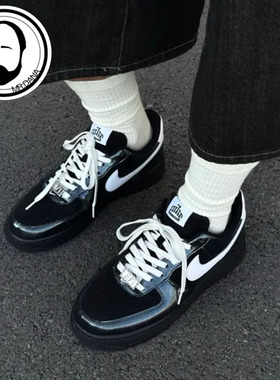 Nike耐克男鞋26春季AF1空军一号漆皮黑白休闲鞋板鞋 IB6843-001