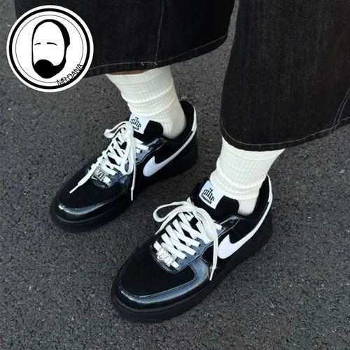 Nike耐克男鞋26春季AF1空军一号漆皮黑白休闲鞋板鞋 IB6843-001