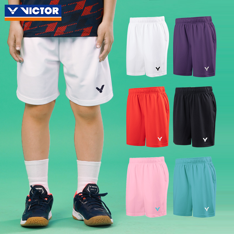 victor胜利羽毛球运动短裤青少
