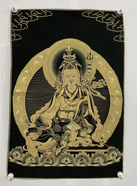 国画丝绸织锦绣唐喀佛像尼泊尔画像收藏装饰画唐卡刺绣挂画挂画