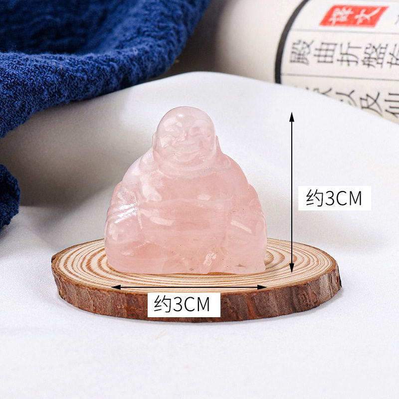 天然水晶佛像雕刻件水晶原石雕刻弥勒佛笑佛佛公吊坠家居装饰摆件