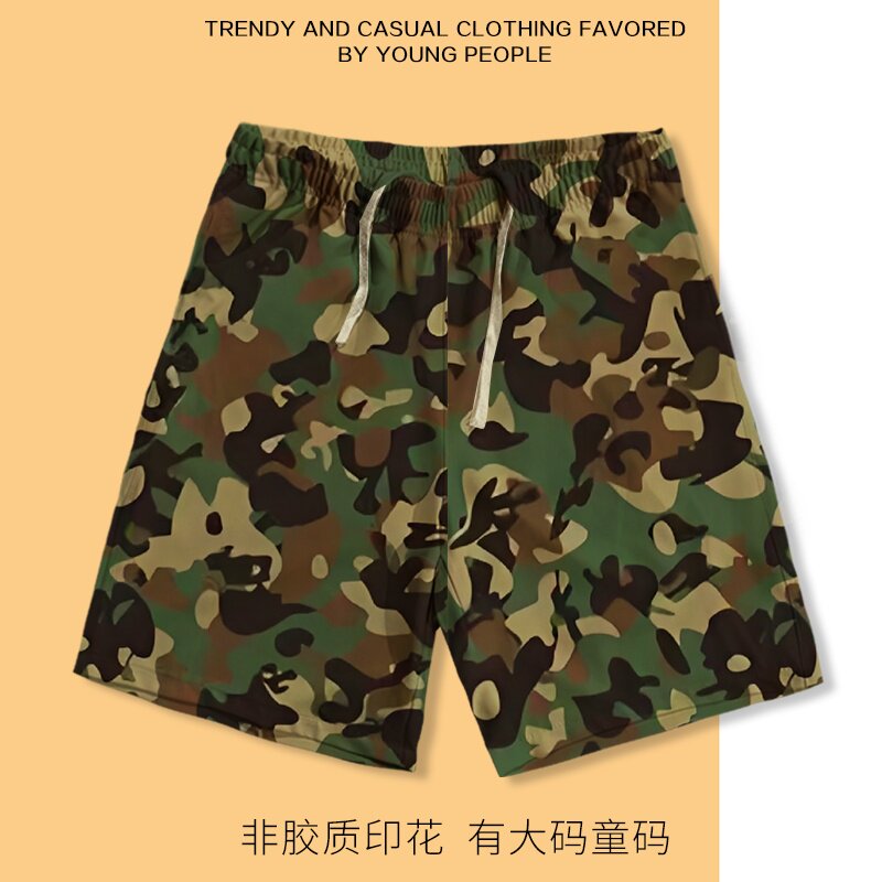 迷彩工装短裤男士夏季薄款宽松夏天外穿美式篮球加肥加大五分中裤