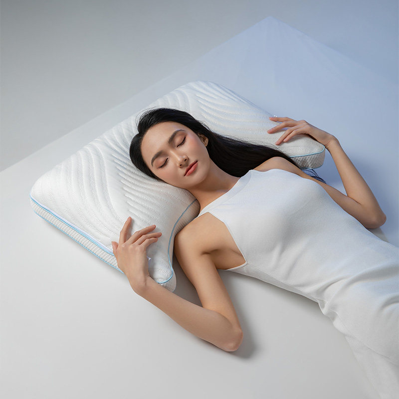 慕思正品月亮乳胶弹簧鹅绒枕头助护颈椎睡眠成人侧睡专用枕芯家用