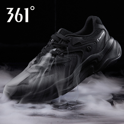 361跑步鞋男轻便透气网面男鞋黑色春季新款减震防滑训练运动鞋男