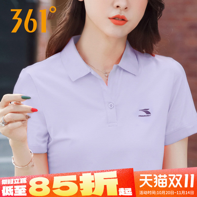 361运动t恤女polo衫翻领透气短袖