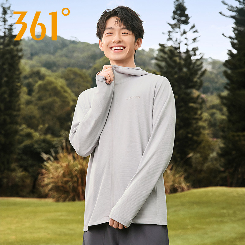 361度防晒衣运动外套男2026春季新款薄款休闲针织衫上衣夏季男装