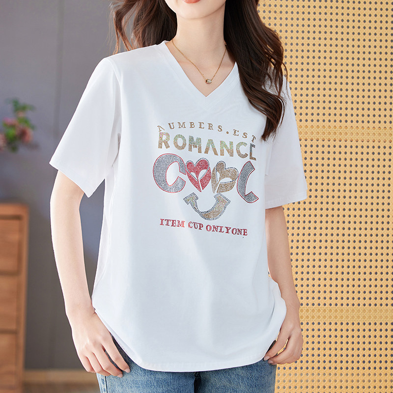 妮丝轩纺白色短袖t恤女2026夏季新款小个子宽松显瘦遮肚体恤上衣