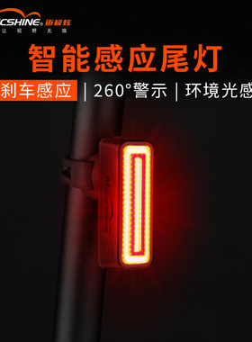 迈极炫SEEMEE 100智能刹车感应尾灯夜骑警示灯公路山地车骑行光感