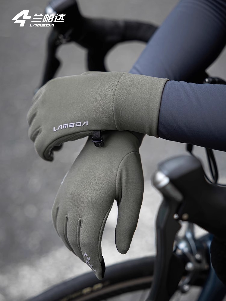 兰帕达新款抓绒保暖骑行手套全指秋冬季公路山地车自行车男女款