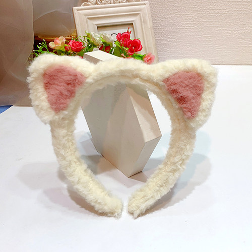 李沁猫耳朵发箍毛绒少女心头饰