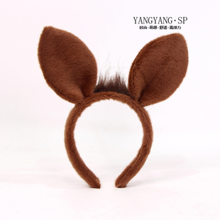 可爱马耳朵发箍新款卡通白马头箍节日表演头饰活动装扮拍照发饰