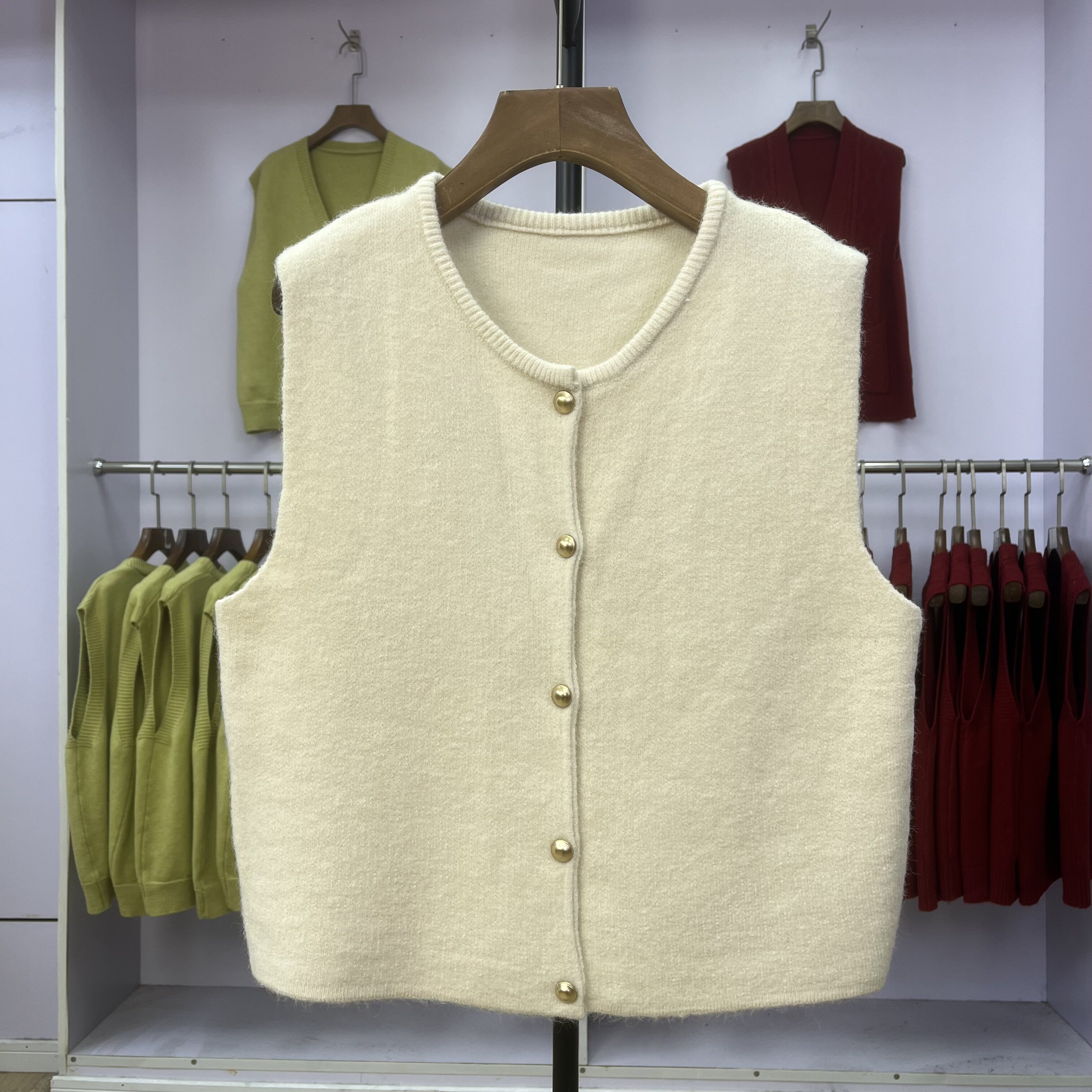 388 背心无袖香风气质早春圆领针织马甲开衫毛衣轻奢坎肩上衣高级