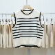 V领针织马甲女短款 645 2025秋冬新款 条纹百搭坎肩背心毛衣外套