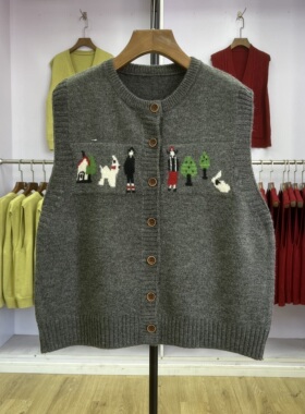 清仓【001号-050号】针织马甲背心女士2025秋冬新款韩版毛衣马夹