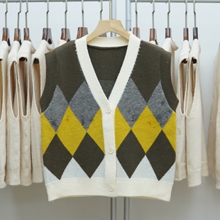 叠穿宽松针织马甲女上衣韩版 800 毛衣马夹背心小坎肩 751 清仓