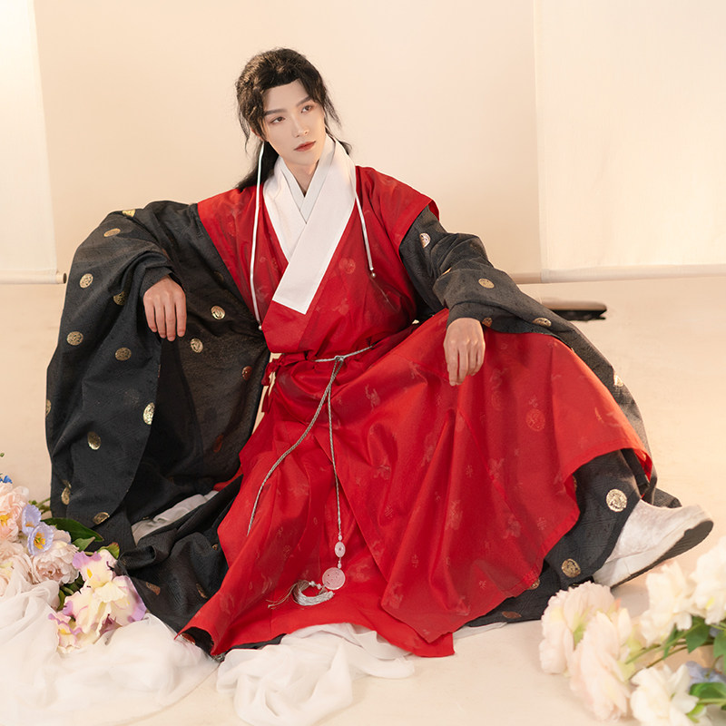 【鸿渐于陆】2021华服日秀新款汉服道袍明制伏山春夏织金提花全款