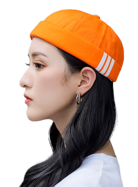 四季寸头嘻哈风潮女无檐瓜皮帽