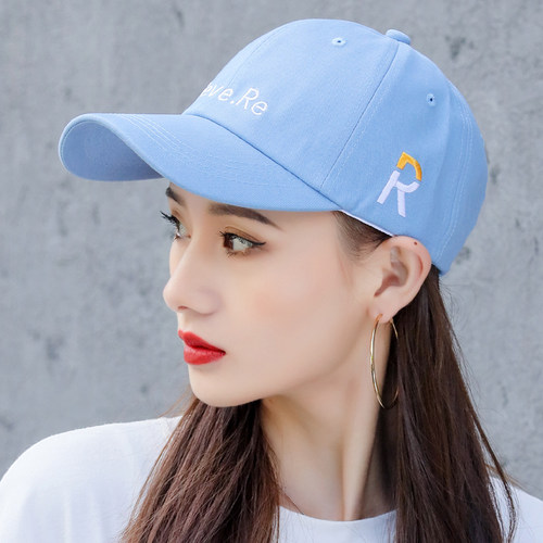 潮牌女夏网红款韩国湖蓝帽子