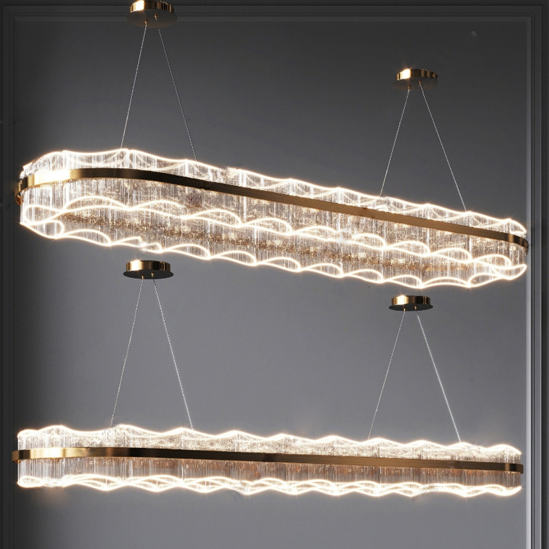 定制后现代轻奢客厅长形新款吊灯设计师创意样板房收银台前台吊灯