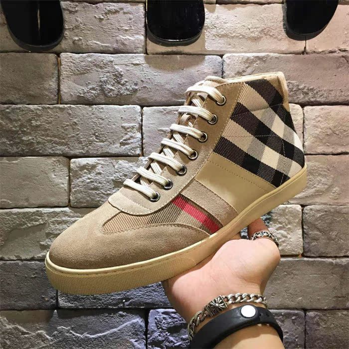 高帮秋冬季时尚系带圆头休闲男鞋