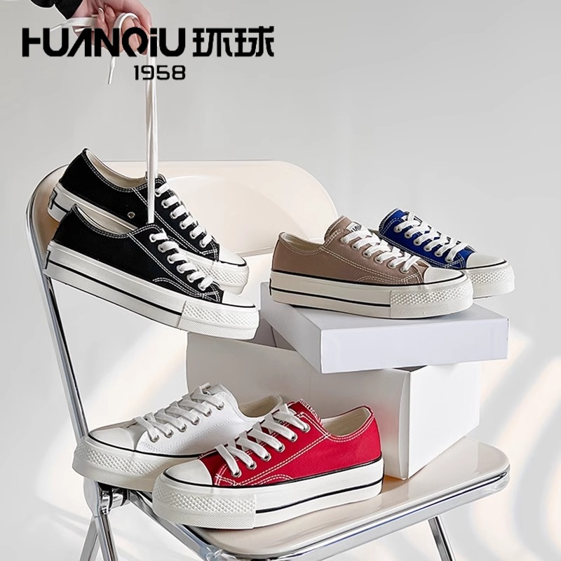 环球低帮圆头休闲女鞋透气板鞋