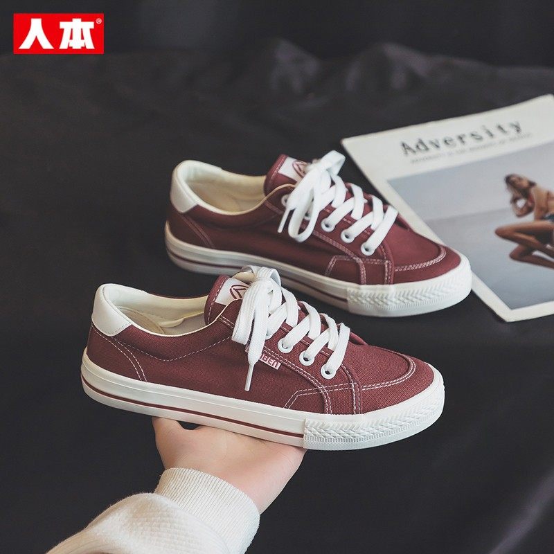 人本经典帆布鞋女2026春季薄款休闲鞋学生百搭透气布鞋平底小白鞋,女鞋,帆布鞋,淘宝优惠券,粉丝福利购,淘宝优惠卷