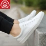 Giày vải nam nam không thấm nước da nhẹ phiên bản Hàn Quốc của giày nhỏ màu trắng thanh niên học sinh giày ren giày bình thường - Plimsolls giày nam thể thao