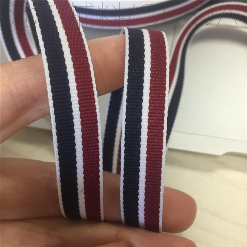 1.2厘米横纹涤纶间色 三色装饰帽带服装辅料蝴蝶结包装织带优质