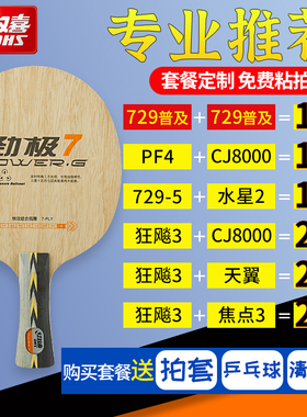 红双喜劲极7底板专业级七层纯木PG9乒乓球碳素diy定制球拍套餐
