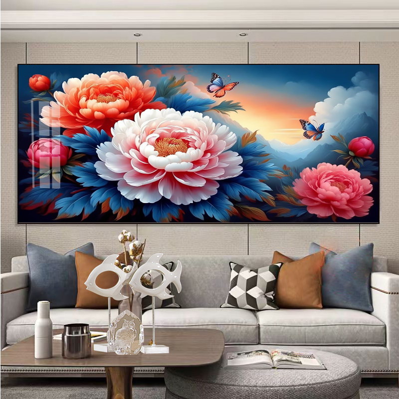 国色牡丹新款十字绣线绣自己绣客厅沙发背景墙高颜值钻石画点钻绣