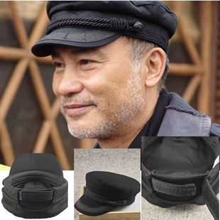 后封口弹力调节船长帽任达华同款闭口不透风冬天帽中老年大号帽子