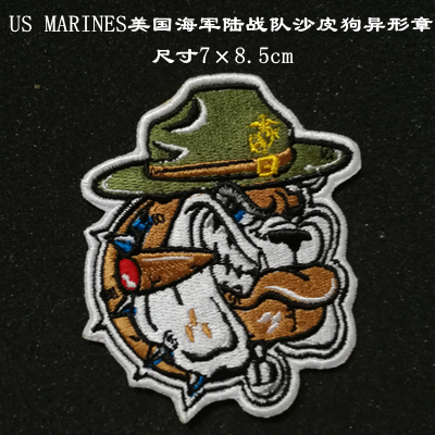 个性新款中国贴标US MARINES美国海军陆战队沙皮狗异形章背包贴