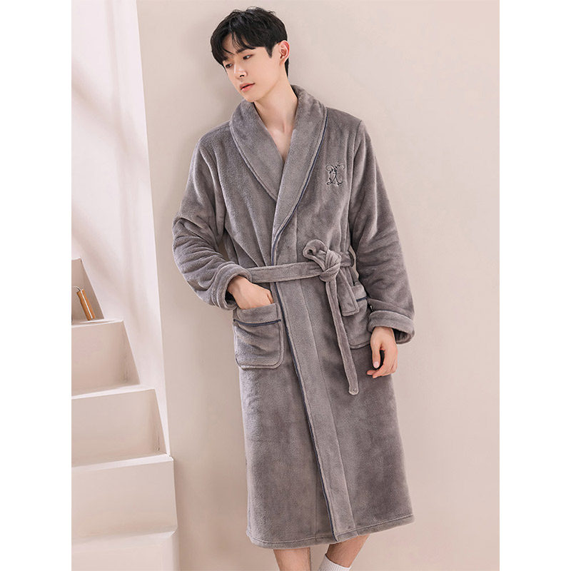 睡袍男士秋冬季加厚珊瑚绒睡衣加绒保暖浴衣男士浴袍加长款春秋款,女士内衣/男士内衣/家居服,睡袍/浴袍,淘宝优惠券,粉丝福利购,淘宝优惠卷