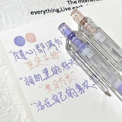 高颜值丙烯按动中性笔唯美治愈色ins重点标记用彩色笔0.6mm手账笔